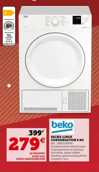 Hyper U Seche-Linge Condensation 8 kg offre