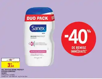 Intermarché Hyper Gel Douche Biome Protect Hypoallergenic Sanex offre