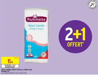 Intermarché Hyper Maxi Carres Bebe Visage & Corps X80 Pommette offre