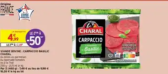 Intermarché Hyper Viande bovine : Carpaccio Basilic Charal offre