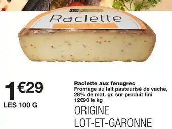 Raclette aux fenugrec