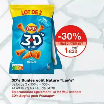 Monoprix Lay’s 3d’s bugles goût nature offre