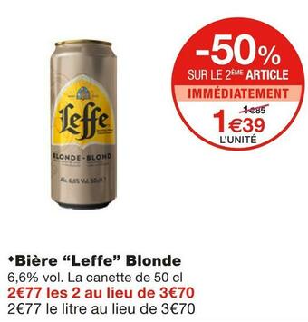 Monoprix Leffe bière blonde offre
