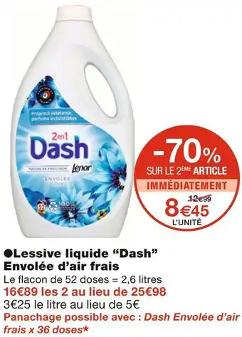 Monoprix Dash lessive liquide envolée d’air frais offre
