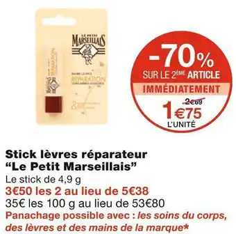 Monoprix Le petit marseillais stick lèvres réparateur offre
