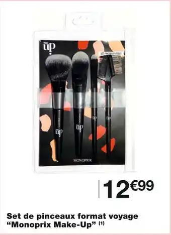 Monoprix Monoprix make-up set de pinceaux format voyage offre