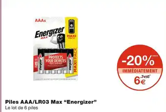 Monoprix Energizer piles aaa/lr03 max offre