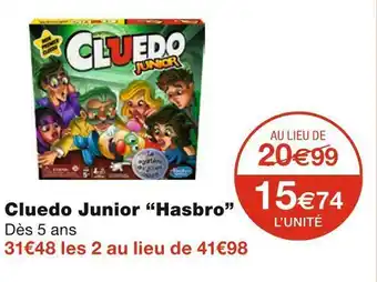 Monoprix Hasbro cluedo junior offre