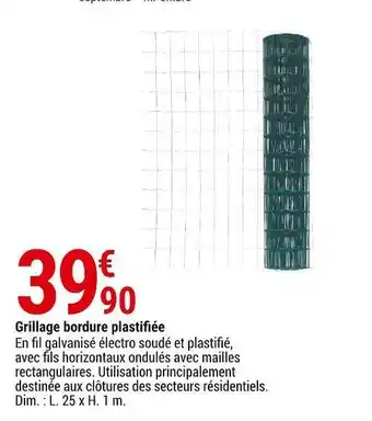 Gamm vert Grillage bordure plastifiée offre