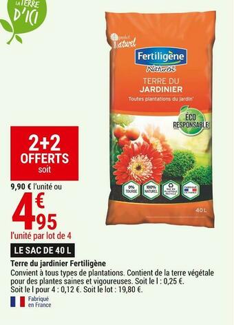 Gamm vert Fertiligène terre du jardinier offre