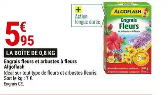 Gamm vert Algoflash engrais fleurs et arbustes à fleurs offre