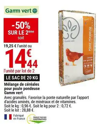 Gamm vert Gamm vert mélange de céréales poule pondeuse lin offre