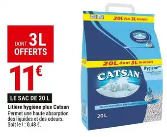 Gamm vert Catsan litière hygiène plus offre