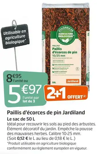 Jardiland Jardiland paillis d'écorces de pin offre