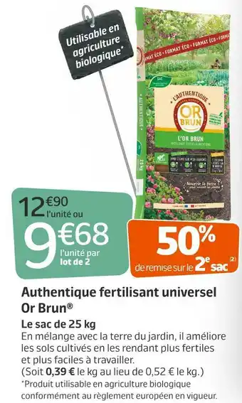 Or brun authentique fertilisant universel
