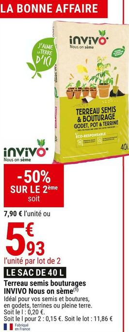 Gamm vert Invivo terreau semis bouturages nous on sème offre