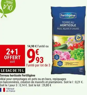 Gamm vert Fertiligène terreau horticole offre