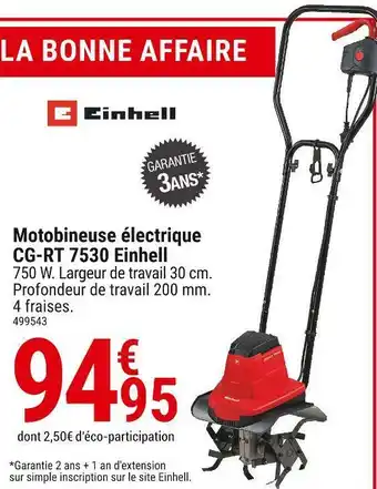 Gamm vert Einhell motobineuse électrique cg-rt 7530 offre