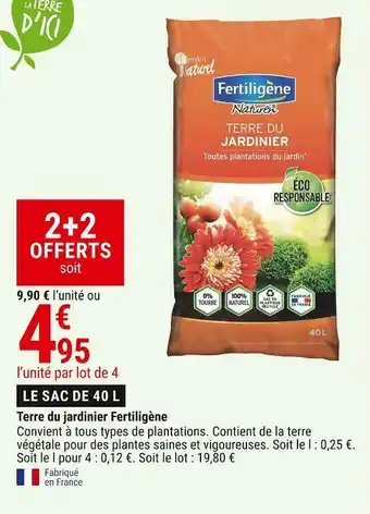 Gamm vert Fertiligène terre du jardinier offre