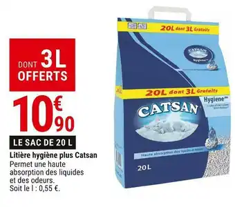 Gamm vert Catsan litière hygiène plus offre