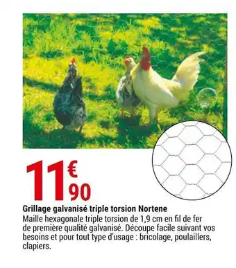 Grillage galvanisé triple torsion nortene