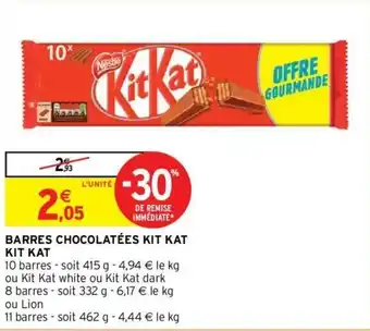 Intermarché Hyper Barres chocolatées kit kat offre