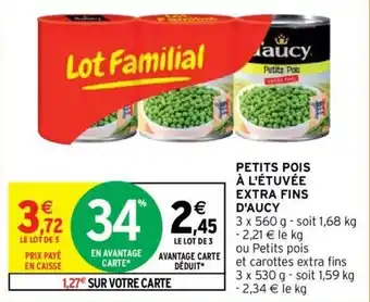 Intermarché Hyper Petits pois à l'étuvée extra fins d'aucy offre