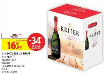 Intermarché Hyper Vin mousseux brut kriter offre