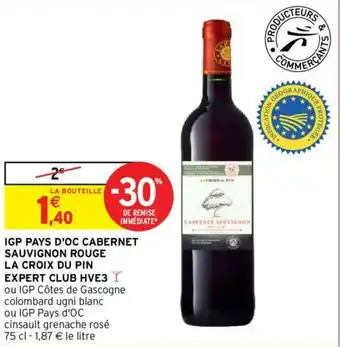 Intermarché Hyper IGP pays d'oc cabernet sauvignon rouge offre