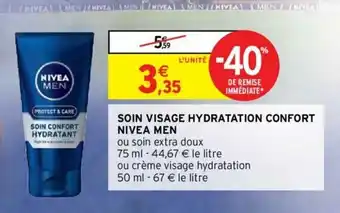 Intermarché Hyper Soin visage hydratation confort nivea men offre