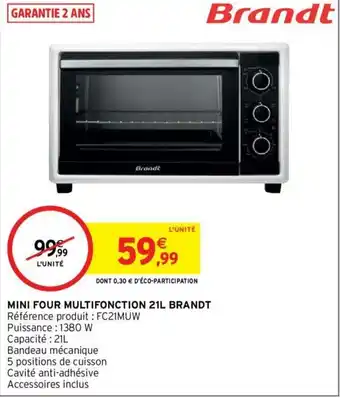 Intermarché Hyper Mini four multifonction 21L brandt offre