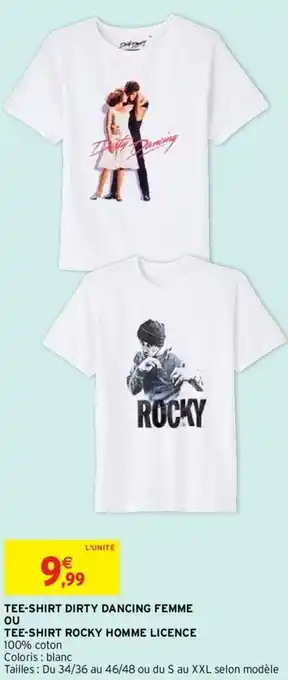 Tee-shirt dirty dancing femme ou tee-shirt rocky homme licence