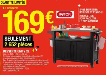 Brico Dépôt Desserte Unity Xl Keter offre