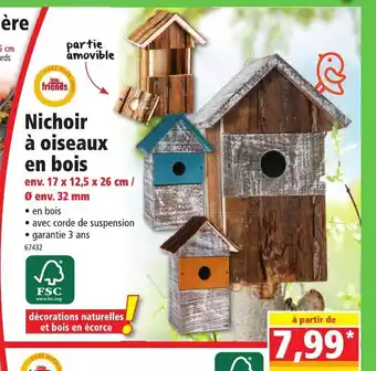 Norma Nichoir à oiseaux en bois offre