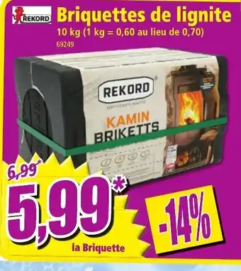 Norma Briquettes de Lignite offre