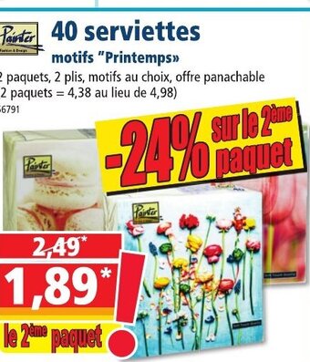 Norma 40 Serviettes offre