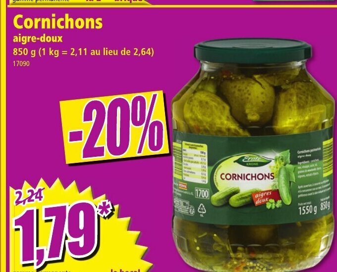 Promo Cornichons chez Norma