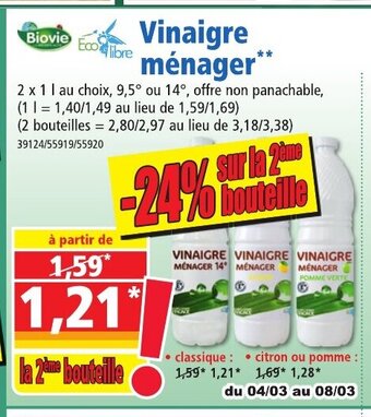 Norma Vinaigre Ménager offre