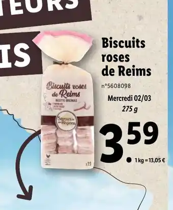 Lidl Biscuits Roses De Reims offre