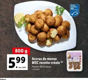 Lidl Accras De Morue MSC Recette Créole offre