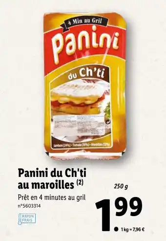 Lidl Panini Du Ch'Ti Au Maroilles offre