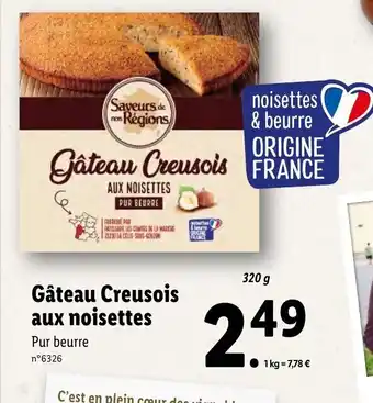 Lidl Gateau Creusois Aux Noisettes offre