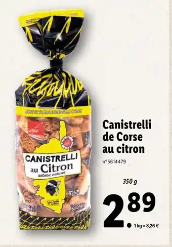 Lidl Canistrelli De Corse Au Citron offre