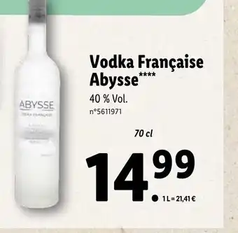 Lidl Vodka Francaise Abysse offre