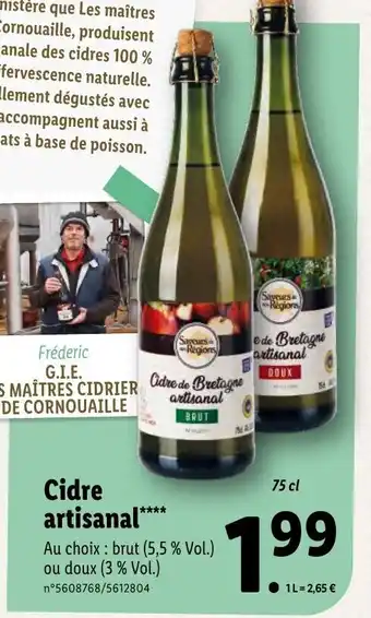 Lidl Cidre Artisanal offre