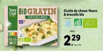 Lidl Gratin De Choux-Fleurs & Brocolis Bio offre