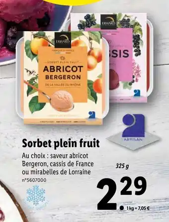 Lidl Sorbet Plein Fruit offre