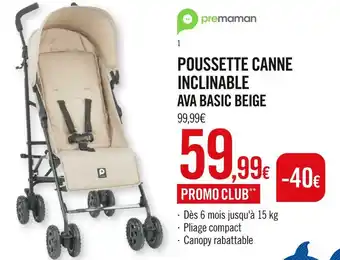 Orchestra Prémaman poussette canne inclinable ava basic beige offre