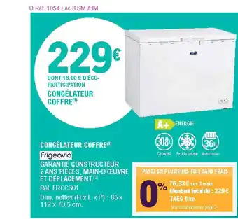 E.Leclerc Congélateur Coffre Frigeavia offre