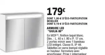 E.Leclerc Brico Armoire Led "giulia 80" offre